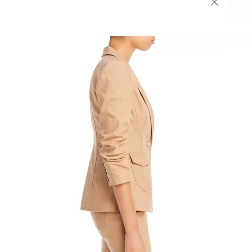 Cinq A Sept Cream Blazer with Ruched Sleeves - Picture 13 of 14